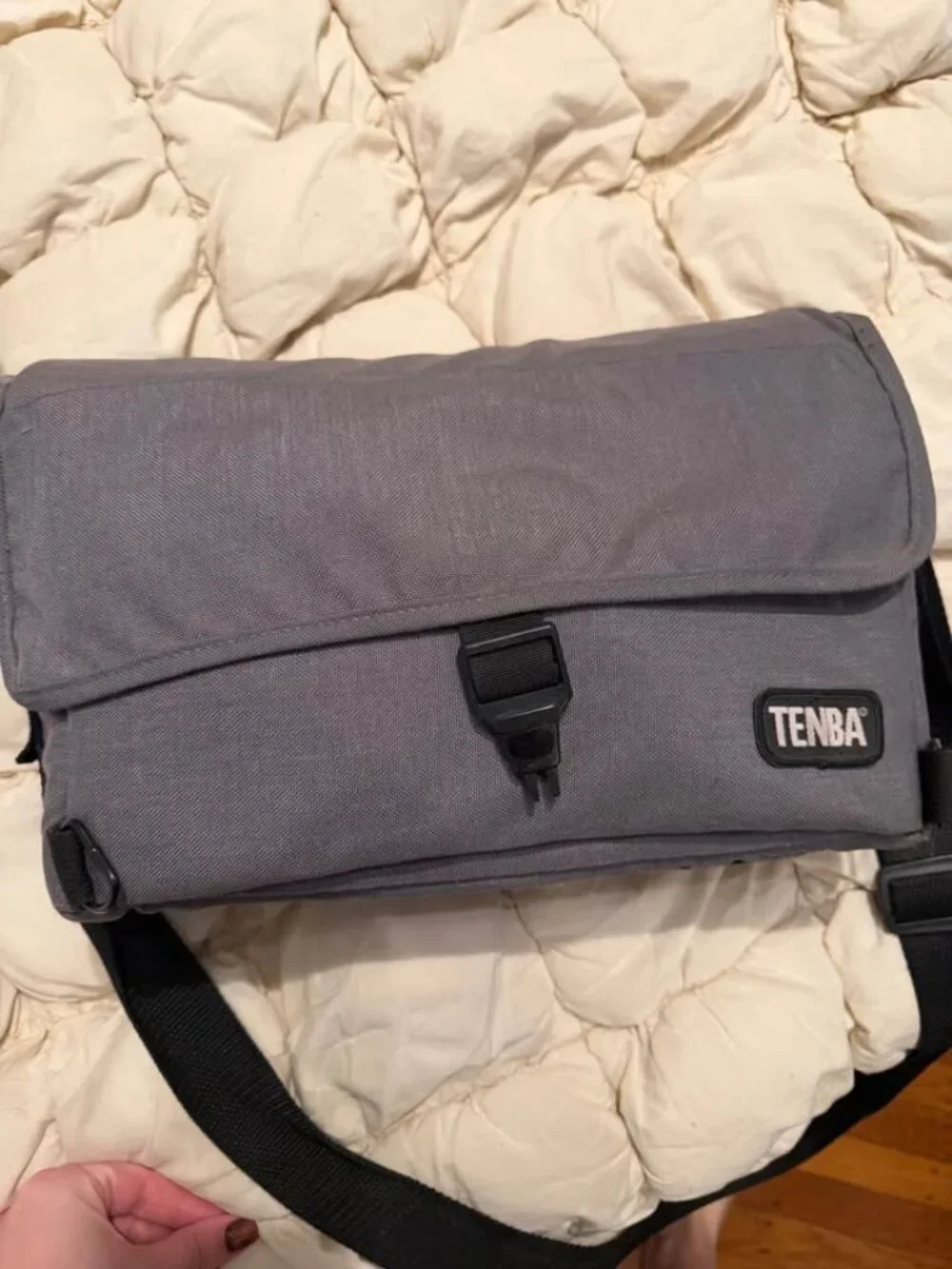 Tenba Gray Messenger Camera/Camcorder Crossbody Bag w/ Zipper Pouch and Pockets